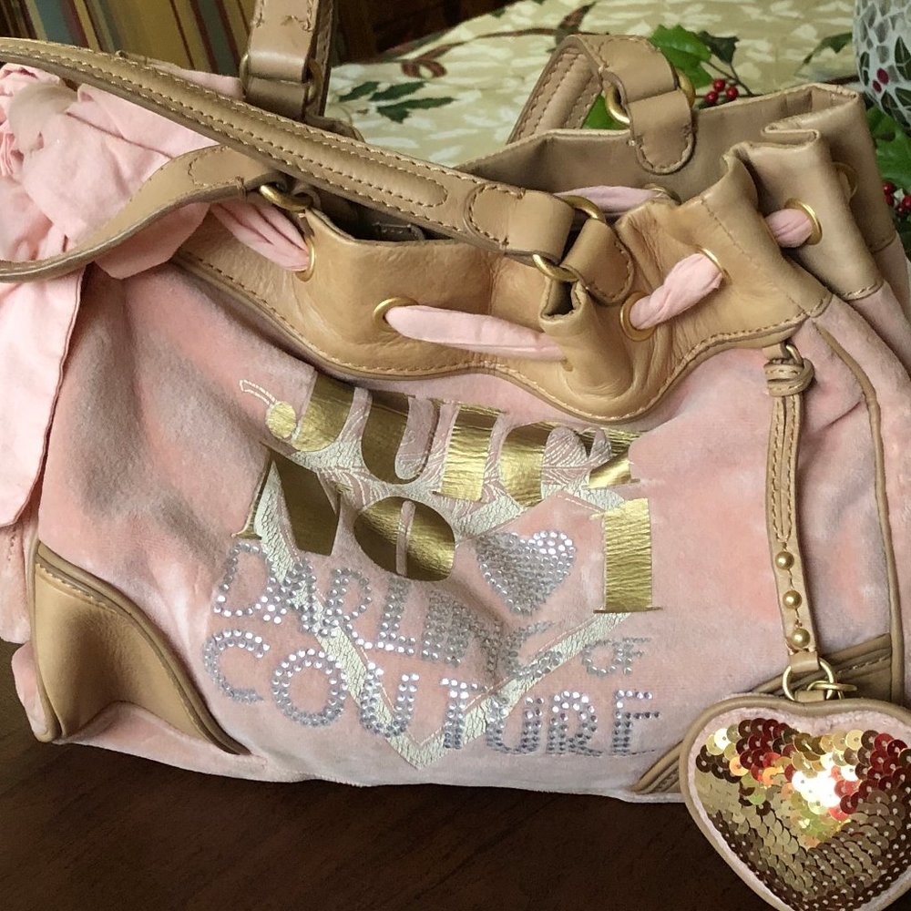 Vintage Juicy Couture Satchel Bag | Pink Velour